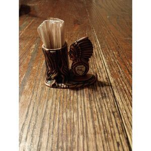 Vintage New Cast Metal Chattanooga Choo Choo TN Indian Head Toothpick Holder